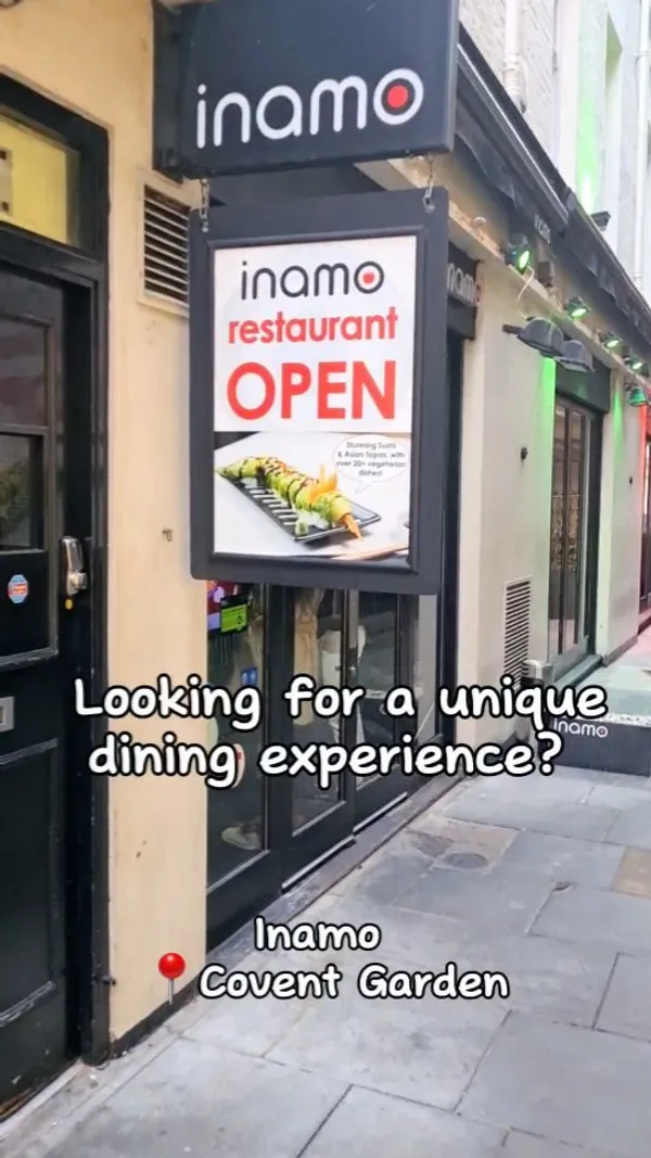 This video showcases Inamo Restaurant in Covent Garden, London.  The video highlights the restaurant's interactive tables, inviting ambiance, and Asian fusion cuisine.  Dishes shown include sushi artfully arranged as a dragon, various appetizers and entrees (beef, salmon), and miso soup.  The presentation is visually appealing, emphasizing the unique look of the food and interactive technology. No specific dietary information is provided. The video's primary focus is to promote Inamo Restaurant as a unique and enjoyable dining experience for couples, families, and friends.