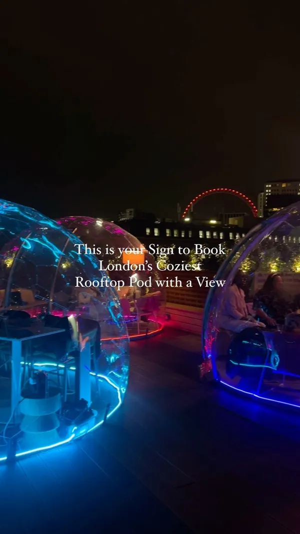 🌟 If you're looking for the ultimate cozy rooftop experience in London, this is a must-try!

I had an amazing evening at a gorgeous rooftop spot located in central London. 

🌸Picture this: sipping cocktails in a heated private pod with stunning views of the city, including the Shard and the London Eye.

The best part? The pod is heated, making it perfect for winter, and you can even play your own music inside via Bluetooth. How cool is that?

It's an ideal location for memorable nights out with friends or a romantic date. 🍾

📍 @circes_rooftop Waterloo 

Trust me, booking this pod is worth it if you're seeking a unique dining experience in London with delicious food and cocktails!

London rooftop • London Date Night Ideas • London Dinner • London finds • London eats • London best restaurant • Roof Top London • The Shard London • London City Views • London City • London Life • London’s Best

#london #lifeinlondon #londonrooftops #londonrooftop #londonrooftopbars #londonbestfinds #londonhiddengems #londongram #datenightideaslondon #datenightideas #londonbestrestaurants #londonuniqueplaces #londonlife #londondinnerideas #londondinner #dinnerdatelondon #londondiaries #londonblogger #londonfoodies #londonbestbars