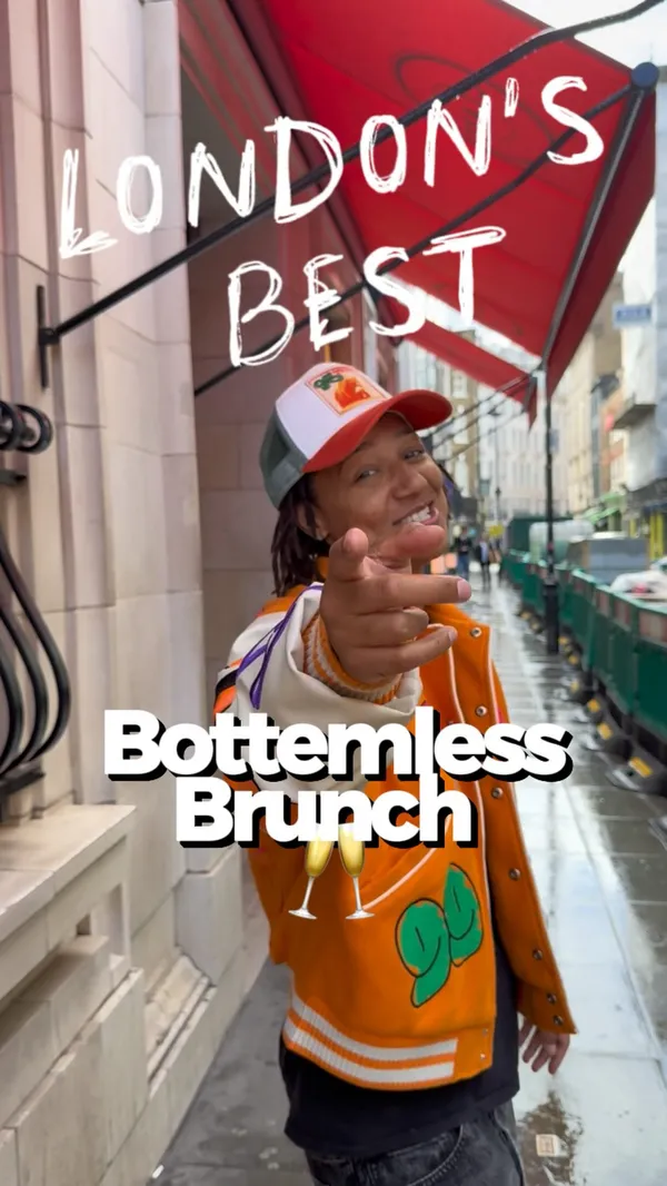 A high-energy, fast-paced vlog featuring two creators visiting Clays Soho for a bottomless brunch experience. The video highlights the prosecco on tap, cocktails, pizza, truffle fries, and the venue's unique clay pigeon shooting activity, capturing a fun, social atmosphere.