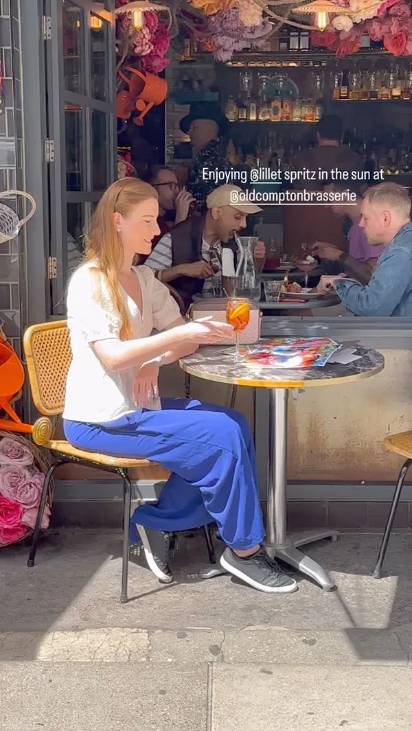 Enjoying @lillet spritz in the sun at @oldcomptonbrasserie