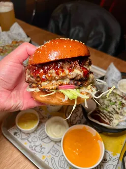 Burger Fest giveaway announcement for 4 tickets, burgers, drinks, and cheesecake at Uffculme Centre, Birmingham.