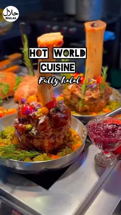Delicious all-you-can-eat halal dishes at Hot World Cuisine in Glasgow, featuring diverse mains and delightful desserts.