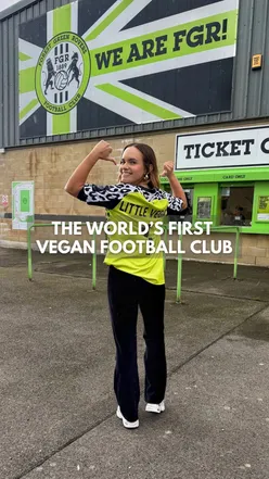 Forest Green Rovers FC, the world's first vegan football club, promoting plant-based living and eco-friendly energy.
