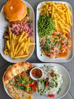 Exciting new menu preview at The Gallery in Barry featuring burgers, curries, and Hunters Chicken for delivery from October 1st!