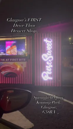 Enjoying delicious milkshakes and cookie dough at Pure Sweet, Glasgow's first drive-thru dessert shop.