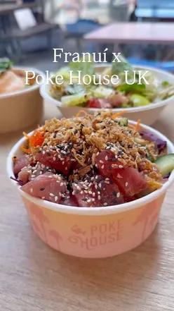 Delicious poke bowls and Franuí chocolates at Poke House, featuring vibrant flavors and a healthy menu in London.