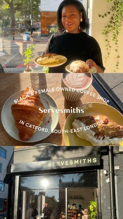 Servesmiths, a Black-owned coffee shop, opens in Rushey Green, offering pastries, sandwiches, and a cozy atmosphere.