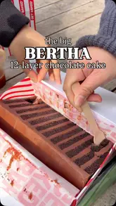Indulgent twelve-layer chocolate cake at a cafe, perfect for sharing among chocolate lovers in Manchester.