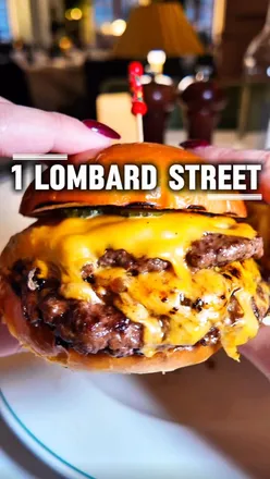 Delicious burger and fries at 1 Lombard Street near London Bridge, with £5 Happy Hour cocktails on Fridays.