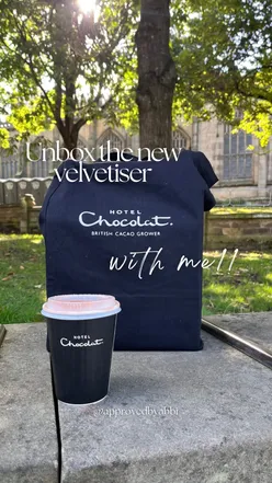 Unboxing the new Hotel Chocolat Velvetiser in Pebble, showcasing its elegant design and innovative features for hot drinks.