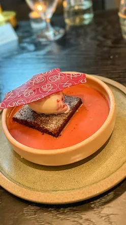 September's Six Baltic supper club featured a nostalgic menu inspired by school classics, from turkey twizzlers to pink custard.