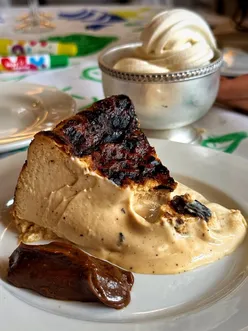 Indulging in Salted Caramel Cheesecake at @laganalondon, a deliciously irresistible dessert in Shoreditch.