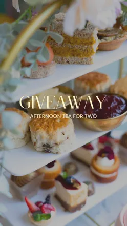 Giveaway for Afternoon Tea for Two at Feya London, a beautiful venue near Marble Arch, featuring stunning interiors and treats.