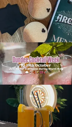 Exploring Dundee's best cocktails during a stormy cocktail crawl for Dundee Cocktail Week, October 10-19, 2025.