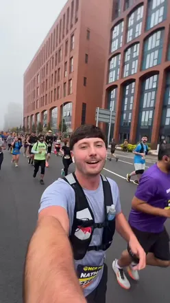 Runner completing their first Half Marathon in Manchester, sharing experiences of training and the event's excitement.