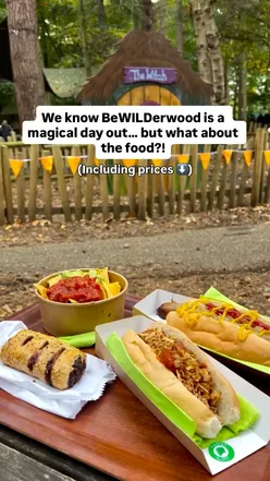 Delicious menu highlights at BeWILDerwood Norfolk: vegan meatballs, nachos, and gluten-free bangers in a cozy setting.