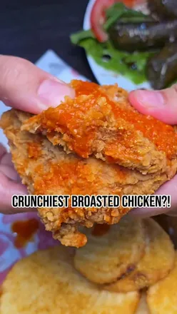 Delicious Broasted Chicken and wings at Dela3kershik in Harrow, praised for flavor and crunchiness.