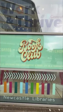 Cozy coffee shop @bookclubcoffeencl inside Newcastle City Library, perfect for coffee lovers and book enthusiasts.