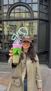 Refreshing matcha drink in London featuring pomelo and jasmine, a limited edition collaboration by Heytea and Wicked.