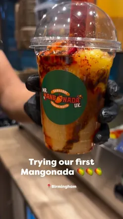 Enjoying sweetberry and original Mangonadas at @mr_mangonada_uk, a vibrant food spot in Birmingham.