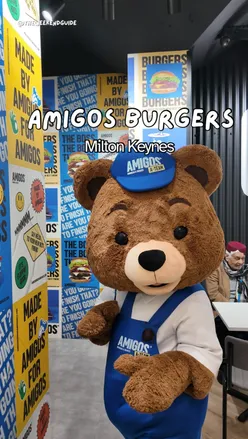Grand opening of Amigos Burgers in Milton Keynes with free burgers, live entertainment, and a fun atmosphere.