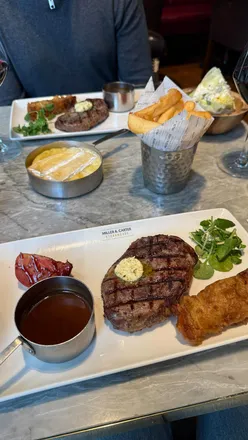 Delicious three-course meal at Miller & Carter, featuring steak, calamari, and indulgent desserts in Cardiff.