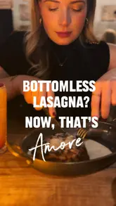 Delicious bottomless lasagna at Old Harry Rocks, along with cocktails and garlic bread on a winter evening.