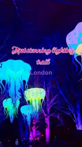 Families enjoying the magical Peter Pan-inspired light trail at Neverland in Kenwood, London, during half-term celebrations.