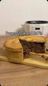 A step-by-step recipe video demonstrating how to make a steak and ale pie using an Instant Pot.