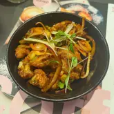 Delicious chicken teriyaki donburi and bang bang cauliflower at Wagamama in Bournemouth during winter.