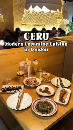 ✨ MODERN LEVANTINE CUISINE 🧆

@cerulondon is vibrant Eastern Mediterranean restaurant in London, distinguish itself with its bold, flavour- rich Levantine cuisine ! 🥙 

🙌 Their colourful menu includes mezze, salads, grilled meats & other seasonal small plates, which are perfect to be shared around the table. They cater to a wide range of diners with plenty of vegetarian, vegan and gluten-friendly options; and is of course Halal.

✨ What we ordered :
- Radicchio, Orange & Celeriac, £8.00, (4.5 ⭐)
- Sticky Roasted Baby Aubergines, £7.00, (5 ⭐)
- Lamb Shoulder, £16.00, (5 ⭐)
- Seared Atlantic Scallops, £18.00, (4.5 ⭐)
- Braised Octopus, £17.00, (5 ⭐)
- Spiced Polenta & Feta Fries, £6.00, (5 ⭐)
- Labneh Cheesecake, £9.00, (4 ⭐)
- Jerome’s Bird Nest, £8.00, (4 ⭐)

♥️ Must Order : Lamb Shoulder, Sticky Roasted Baby Aubergines, Spiced Polenta & Feta Fries and Braised Octopus.

The interior is just stunning ! 🤩 Featuring colourful tiles, natural wood, & soft lighting, the space feels welcoming. It is reflecting the vibrant vibes & warmth of Eastern Mediterranean dining.

As for the food, none of the dishes disappointed ! With a wide range of dishes, we got to try a bit of everything. 🤭
Not a big fan of Lamb in general, this lamb shoulder was so delicious & soft. The pomegranate & pistachio was a nice combo & was something I have not had before. The Octopus was my favourite dish, as it was nicely accompanied by the celeriac purée. 👌 ♥️ 

❓: @cerulondon 
📍 : Hyde spark, South Kensington & Farringdon 
💷 Prices : £££**
Halal / Veg option : ✅ / ✅
⭐️ Overall : 4.5 ⭐️

Invite #LondonTopRestaurants #LondonFood #LondonMediterraneanFood #LondonFoodGuide #WheretoEatLondon