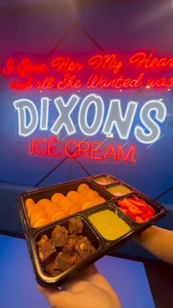 Indulgent pancake tray and desserts at Dixons Ice Cream, Bradford—fluffy pancakes, strawberry knafah, and a matcha shake.