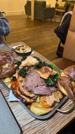 Enjoying a Mega Roast at The Butchers, Long Eaton while exploring Nottingham's best Sunday lunches.