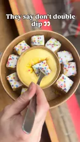 A creator visits The Cuppie Hut to try their new 'Double Dipper' hot pots, which feature a selection of cake bites served with a central pot of custard for dipping.