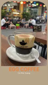 Delicious Vietnamese egg coffee being prepared at Caphe Viet in Manchester, featuring a sprinkle of Himalayan salt.