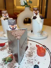 Iconic Matilda cake and Hot Chocolate served at Haute Dolci in Birmingham, a viral dessert destination.