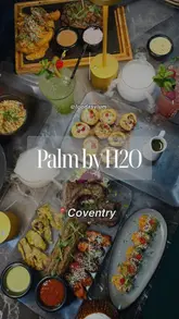 A promotional video for Palm by H2O, featuring a tour of the stylish interior and a montage of various dishes and mocktails, highlighted by dramatic dry ice presentation.