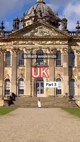 A travel guide showcasing a weekend itinerary in North Yorkshire, featuring visits to Castle Howard, the North Yorkshire Moors Railway, a spa hotel, and local dining spots like the Magpie Cafe, all themed around a 'period drama' aesthetic.