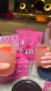 A promotional reel for the 'That's so Fetch' cocktail experience at Somewhere by Nico, featuring themed drinks, menu items, and live entertainment.