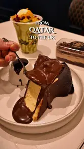 A high-quality, visually driven montage showcasing a variety of dishes and drinks from Teatime Leicester, including loaded fries, noodles, burgers, and a San Sebastian cheesecake, set to music with text overlays.