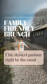 A short, family-oriented reel showcasing Grandpa Greene's, highlighting its canal-side location, brunch options, ice cream, and proximity to a park.