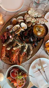 A high-quality, music-led reel showcasing the rooftop venue Seabird in Southwark. The video features a variety of shots including a large seafood platter, fresh oysters, cocktails, and the venue's interior and exterior views. It highlights the happy hour offerings and the overall dining experience.