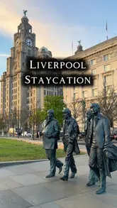 The video is a day-in-the-life style vlog documenting a stay at the Dockside Aparthotel in Liverpool. It features a tour of the apartment, including the kitchen and balcony views, followed by a pizza delivery, a night out at the Albert Dock, and a morning breakfast routine.