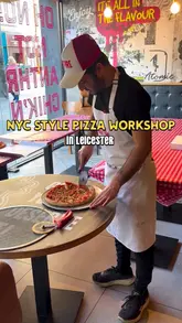 A video showcasing a pizza-making workshop at a venue in Leicester. It follows the process from dough preparation and topping selection to baking and boxing the final product, highlighting the family-friendly nature of the activity.