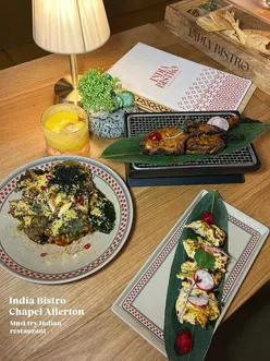 India Bistro 📍 Chapel Allerton

*invite

If you’re looking for a restaurant where the interior is just as stunning as the menu, take this as your sign to visit @indiabistrouk which has recently opened in Chapel Allerton.
We started with a couple of cocktails from the bar, one was mango lassi inspired and honestly tasted like a smoothie, perfect for a summers day.

Pictured on the photos: To start: Kashmiri lamb chops Palak patta chaat Tandoori chicken
Mains: Mango prawn curry Champaran lamb Truffle & cheese kulcha

My chaat obsession is definitely getting out of hand. This would 100% be one of my death row meals 😂
Also, you NEED to order the truffle & cheese kulcha with your curry as it was outstanding!
The perfect spot for date night or special occasions for sure ✨

#food #leedsfood #foodblog #leedsfoodie #leedsfoodguide