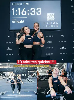 We knocked 10 minutes off our HYROX time… and it wasn’t luck ⏱️

2 races in one week.
2 PBs.
A 1:16:33 finish 

And honestly?
The biggest shift wasn’t just fitness… it was strategy and mindset.

Here’s what actually made the difference:
• Running with intention (fast, long + intervals)
• Learning the course (this saved us minutes)
• Not going out too hot (humbling but necessary 😅) 
• Partner accountability (doubles >>>)

Stats don’t lie either:
– Top 10% running 🏃‍♀️
– Top 35% lunges (lunge legends 💅)
– 87th overall + 12th in our age group 
🥹🫶✨

After 2.5 years of showing up, this one meant everything.

Proof that consistency compounds — even when it feels slow.

🗣️🗣️🗣️ The biggest thank you to our trainers and gym/ running programme! Without that we’d have been toast. So really massive thank you to the best Hyrox classes in London @bxrlondon - our fav trainers @hannahhealth__ @yasminnmilne @cjfitness_up  and our run club which kept us going @canarywharfrunclub 🫶🥳

Save this if you’re training for HYROX 🤝

#hyroxtraining #hyroxlondon #hyroxolympia #hyroxtraining #explorepageready