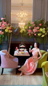 A promotional reel showcasing a Wicked-themed afternoon tea at The Clermont Victoria, featuring close-ups of the themed food, the elegant tea lounge setting, and a guest enjoying the experience.