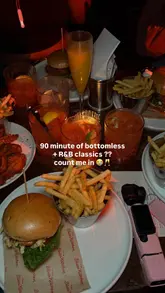A high-energy, music-led reel showcasing a 'Slow Jams Bottomless Brunch' at The Blues Kitchen. The video features a group of friends enjoying cocktails, burgers, and fries while dancing to R&B music, effectively highlighting the venue's lively social atmosphere.