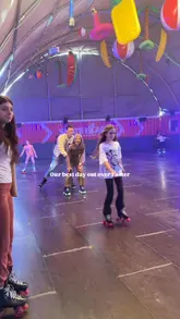 A fast-paced, energetic reel featuring a couple and a child enjoying a day out at Skate Island. The video captures the roller disco experience, arcade games, outdoor seating area, and food/drink offerings, effectively positioning the venue as a fun destination for families and friends.