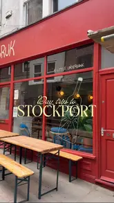 A vibrant day-in-the-life vlog exploring various independent shops, cafes, and eateries in Stockport, highlighting the town's creative and artisanal atmosphere.